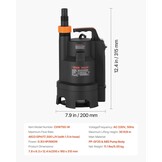 VEVOR Dompelpomp 690 W 17500 l/u voor vuil en schoon water van PP-GF20 met automatische vlotterschakelaar, lange kabel, max. hefhoogte 9 m, voor zwembad, tuin