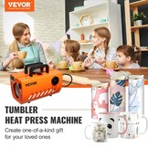 VEVOR Hete 620 W Druk voor Druk 33-89 cl 7,3-8,7 cm Diameter Sublimatiemachine 40-210 ℃ Aanpassing Gemakkelijk Aanpassing Afbeeldingen op Mok Beker, Zwart, Standaard
