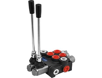Vevor Hydraulische klep 2 spoel hydraulische directionele regelklep 11gpm hydraulische regelklep dubbelwerkend voor tractoren laders tanks zwart: industrieel en wetenschappelijk