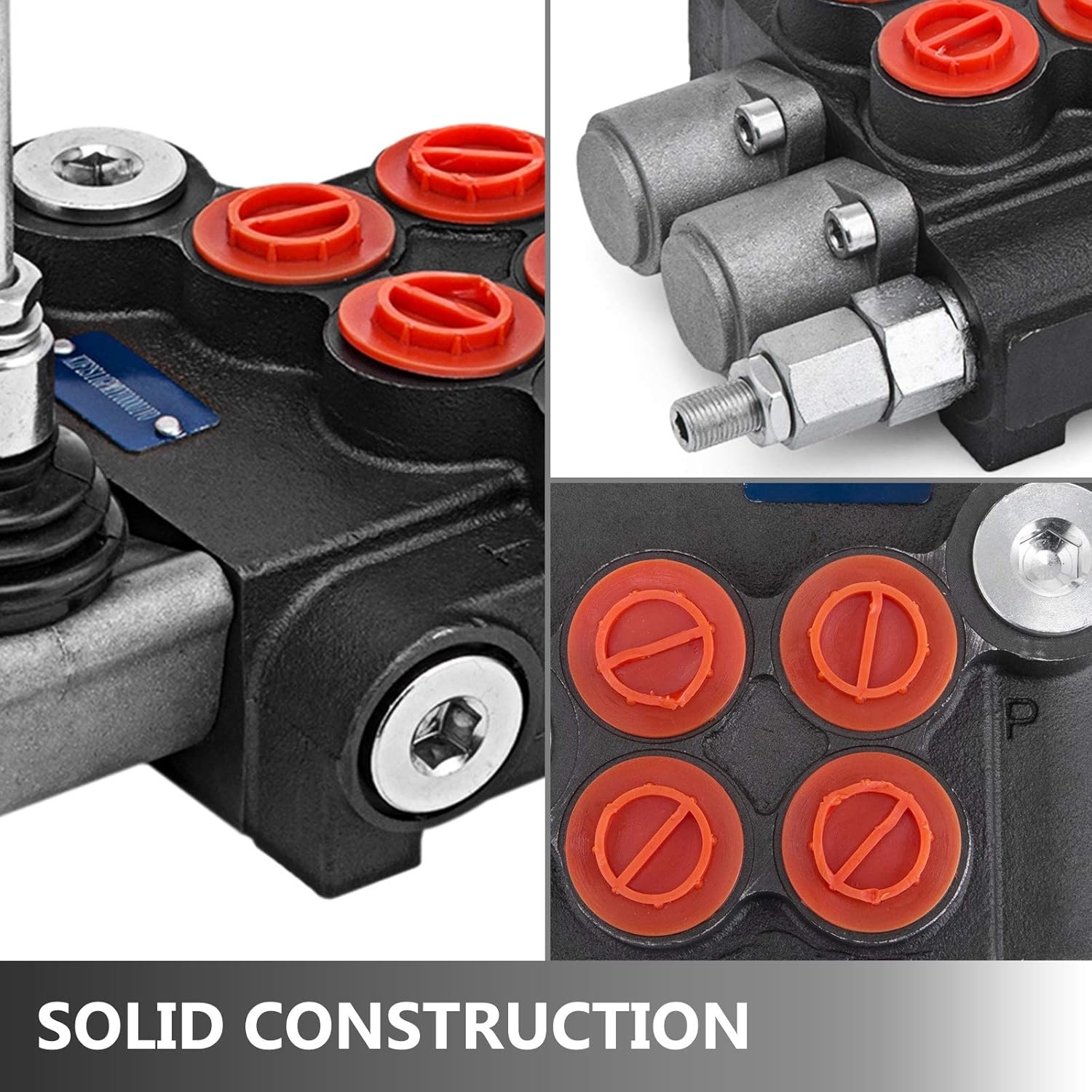 Vevor Hydraulische klep 2 spoel hydraulische directionele regelklep 11gpm hydraulische regelklep dubbelwerkend voor tractoren laders tanks zwart: industrieel en wetenschappelijk