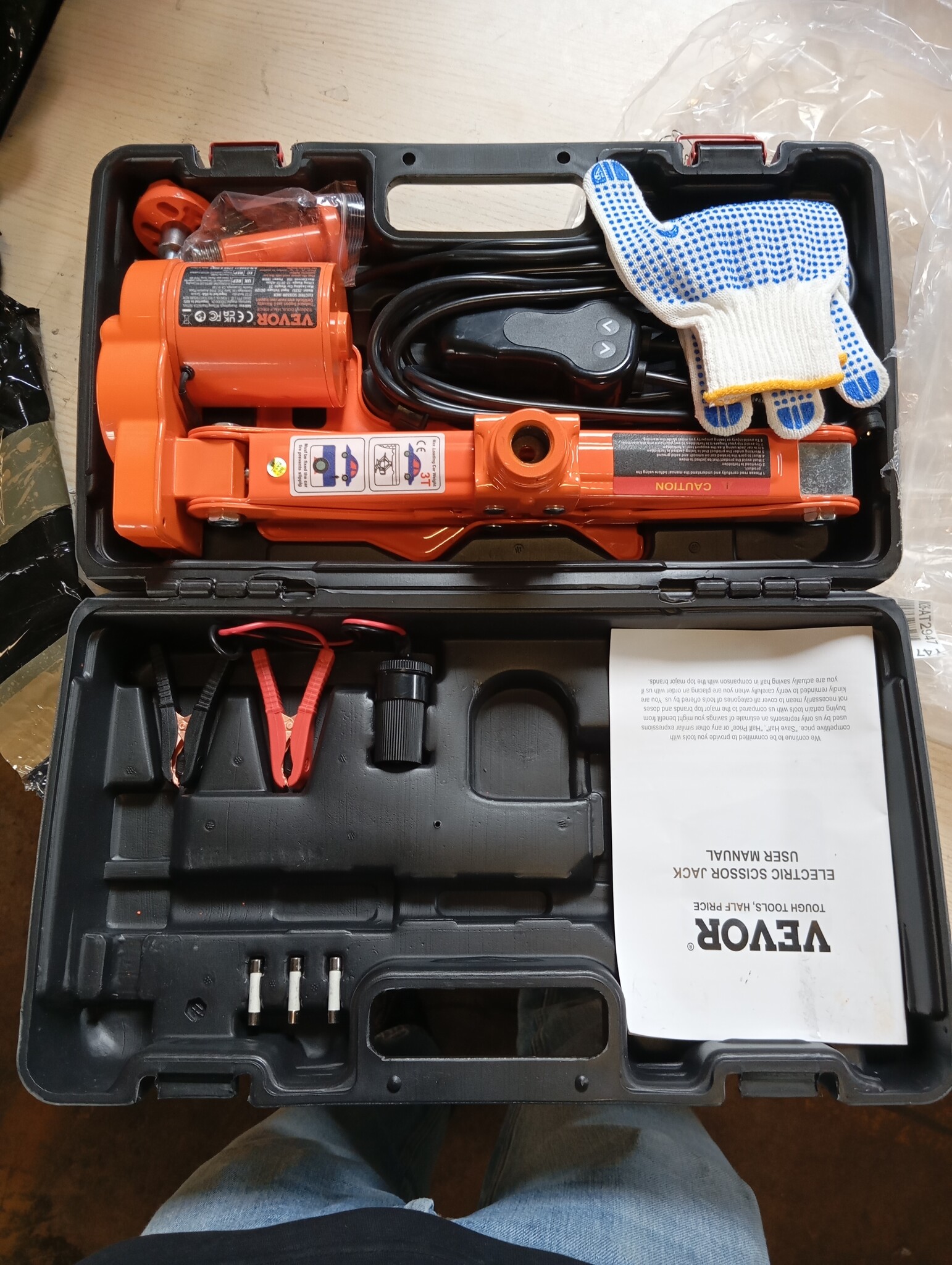 VEVOR Elektrische Scharenkrik 3 Ton - 12V Auto Krik met Afstandsbediening - Oranje