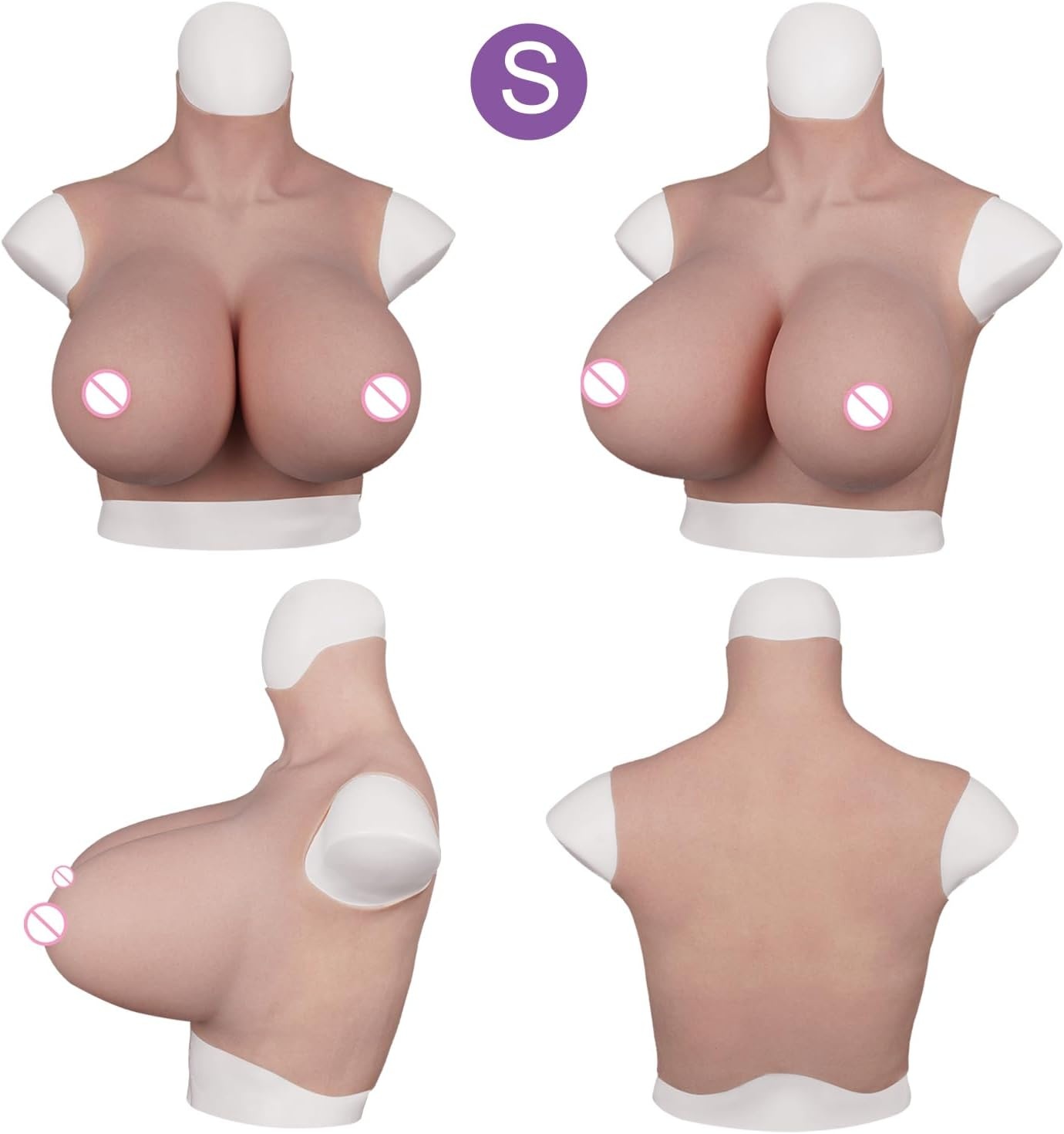 Zachte Siliconen Borsten B-G Cup voor Cosplay & Transgender