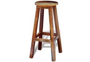 Barkruk massief gerecycled hout - 35% korting