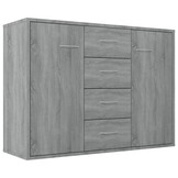 vidaXL Dressoir 88x30x65 cm bewerkt hout grijs sonoma eikenkleurig