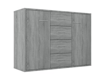 vidaXL Dressoir 88x30x65 cm bewerkt hout grijs sonoma eikenkleurig
