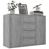 vidaXL Dressoir 88x30x65 cm bewerkt hout grijs sonoma eikenkleurig