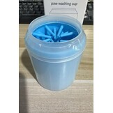 Hondenpootreiniger van siliconen, draagbaar, afneembaar, met microvezel handdoek voor honden, voor het reinigen van vuile voeten van huisdieren, blauw