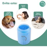 Hondenpootreiniger van siliconen, draagbaar, afneembaar, met microvezel handdoek voor honden, voor het reinigen van vuile voeten van huisdieren, blauw
