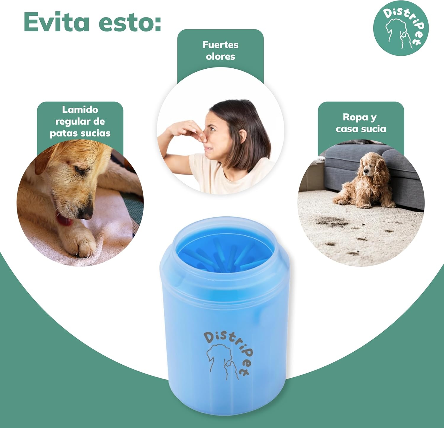 Hondenpootreiniger van siliconen, draagbaar, afneembaar, met microvezel handdoek voor honden, voor het reinigen van vuile voeten van huisdieren, blauw