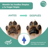 Hondenpootreiniger van siliconen, draagbaar, afneembaar, met microvezel handdoek voor honden, voor het reinigen van vuile voeten van huisdieren, blauw