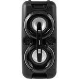 Karcher PS 4460 PartyBox in schwarz, Tragbarer Bluetooth Lautsprecher groß, Party Musikbox mit kraftvollem Bass und Lichteffekten, Mobile Box mit Akku, mit Radio, USB, inkl. Mikrofon