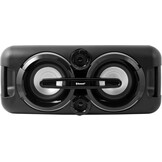 Karcher PS 4460 PartyBox in schwarz, Tragbarer Bluetooth Lautsprecher groß, Party Musikbox mit kraftvollem Bass und Lichteffekten, Mobile Box mit Akku, mit Radio, USB, inkl. Mikrofon