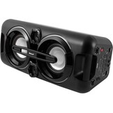 Karcher PS 4460 PartyBox in schwarz, Tragbarer Bluetooth Lautsprecher groß, Party Musikbox mit kraftvollem Bass und Lichteffekten, Mobile Box mit Akku, mit Radio, USB, inkl. Mikrofon