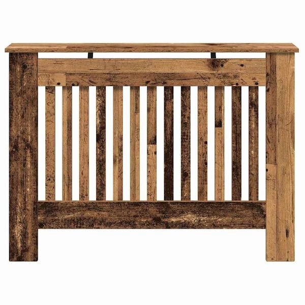 vidaXL Radiatorafdekking Oud Hout 112 x 19 x 81,5 cm Bewerkt hout