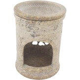 Geurlamp zon van speksteen – H 11 cm – met schaal voor geurolie – ideaal voor etherische oliën & aromatherapie