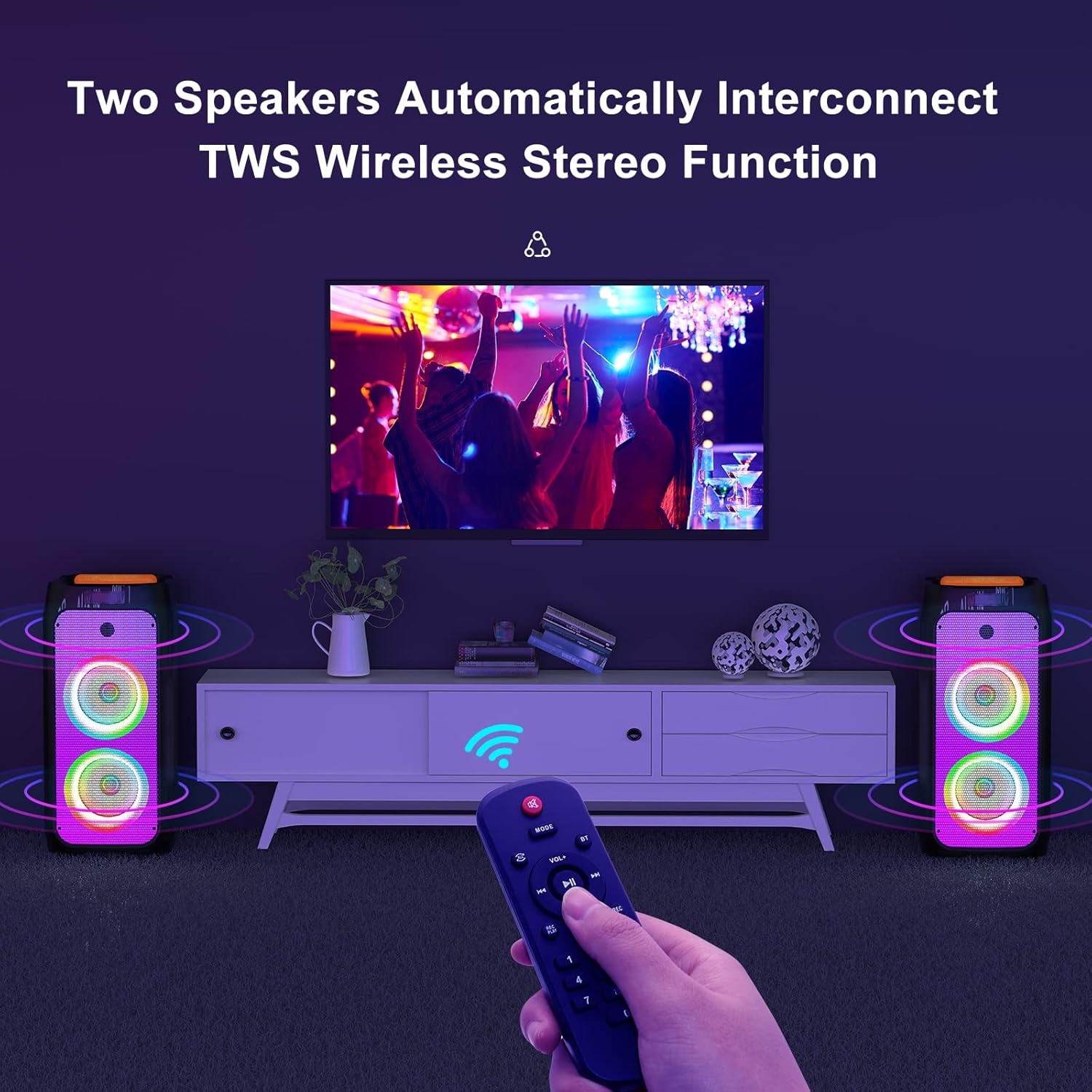 JYX Karaokemachine met 2 draadloze microfoons voor volwassenen, 8 inch subwoofer grote Bluetooth-luidspreker met 500W piekvermogen, PA-systeem met DJ-licht, rollende wielen en trolley (meerkleurig)