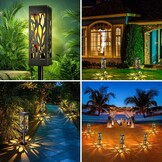 Zonnelampen voor buiten en tuin, 6 stuks zonnelampen voor buiten, IP65 waterdicht, zonnelampen voor buiten, auto aan/uit + 18 led-zonnelampen voor buiten, tuin, 90 lumen