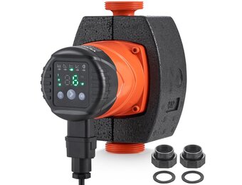 VEVOR LPS25-8BP-180 Warmwatercirculatiepomp, 67 l/min, automatische waterpomp, ECM, 220 V, 60 W, 8 m, afvoerhoogte voor verwarmingssysteem, water