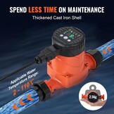 VEVOR LPS25-8BP-180 Warmwatercirculatiepomp, 67 l/min, automatische waterpomp, ECM, 220 V, 60 W, 8 m, afvoerhoogte voor verwarmingssysteem, water