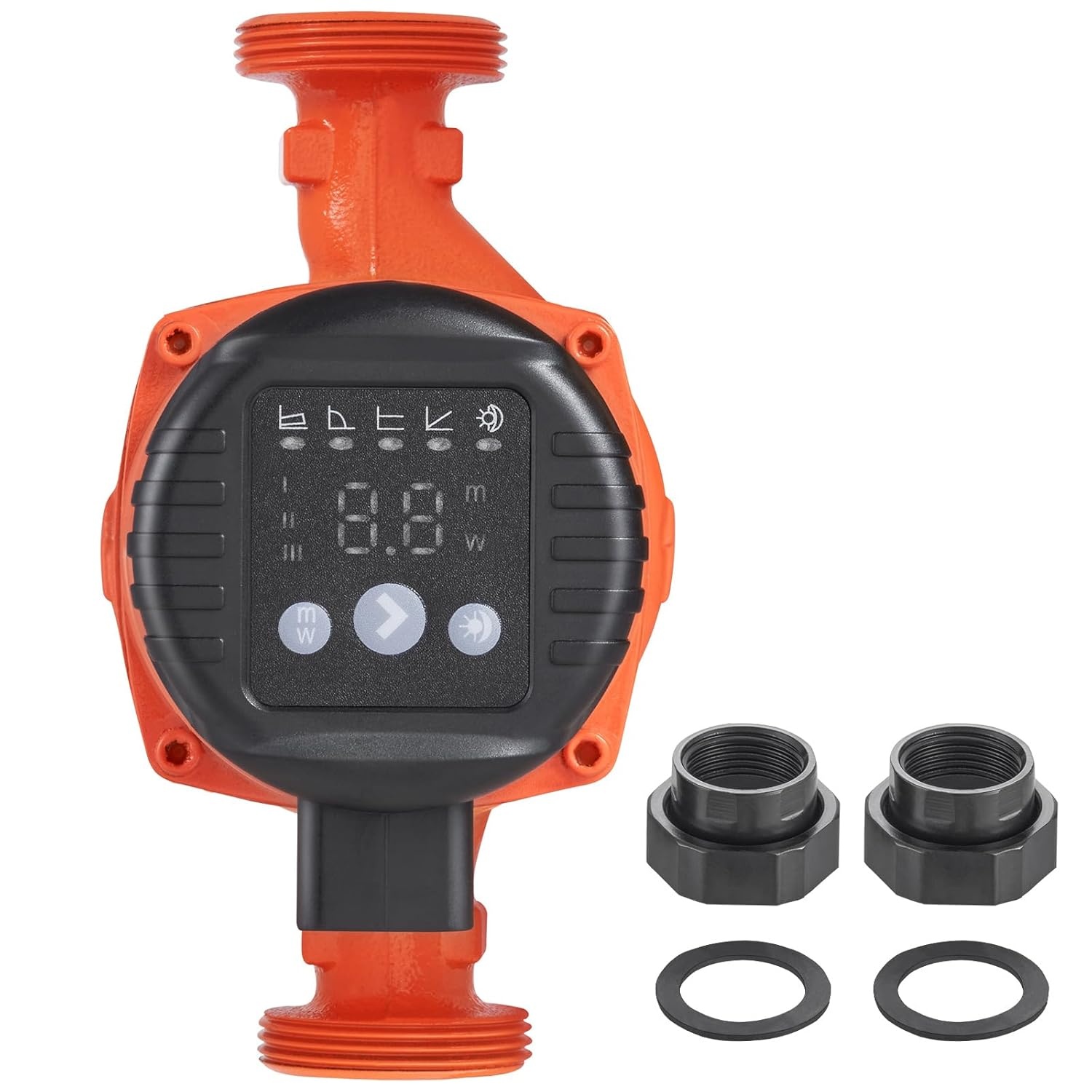 VEVOR LPS25-8BP-180 Warmwatercirculatiepomp, 67 l/min, automatische waterpomp, ECM, 220 V, 60 W, 8 m, afvoerhoogte voor verwarmingssysteem, water