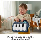 Fisher-Price BabyGym Speelmat voor Pasgeborenen met Trappel en Speel Piano Muziekspeelgoed en Speelgoed voor Spelen op de Buik, Marineblauw Hertje [Amazon Exclusive], HKX37