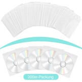 200 Stuks Transparante CD/DVD Hoezen 13 x 14.5 cm Dubbelzijdig voor Opslag