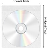 200 Stuks Transparante CD/DVD Hoezen 13 x 14.5 cm Dubbelzijdig voor Opslag