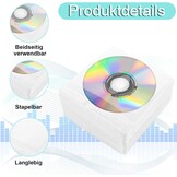 200 Stuks Transparante CD/DVD Hoezen 13 x 14.5 cm Dubbelzijdig voor Opslag