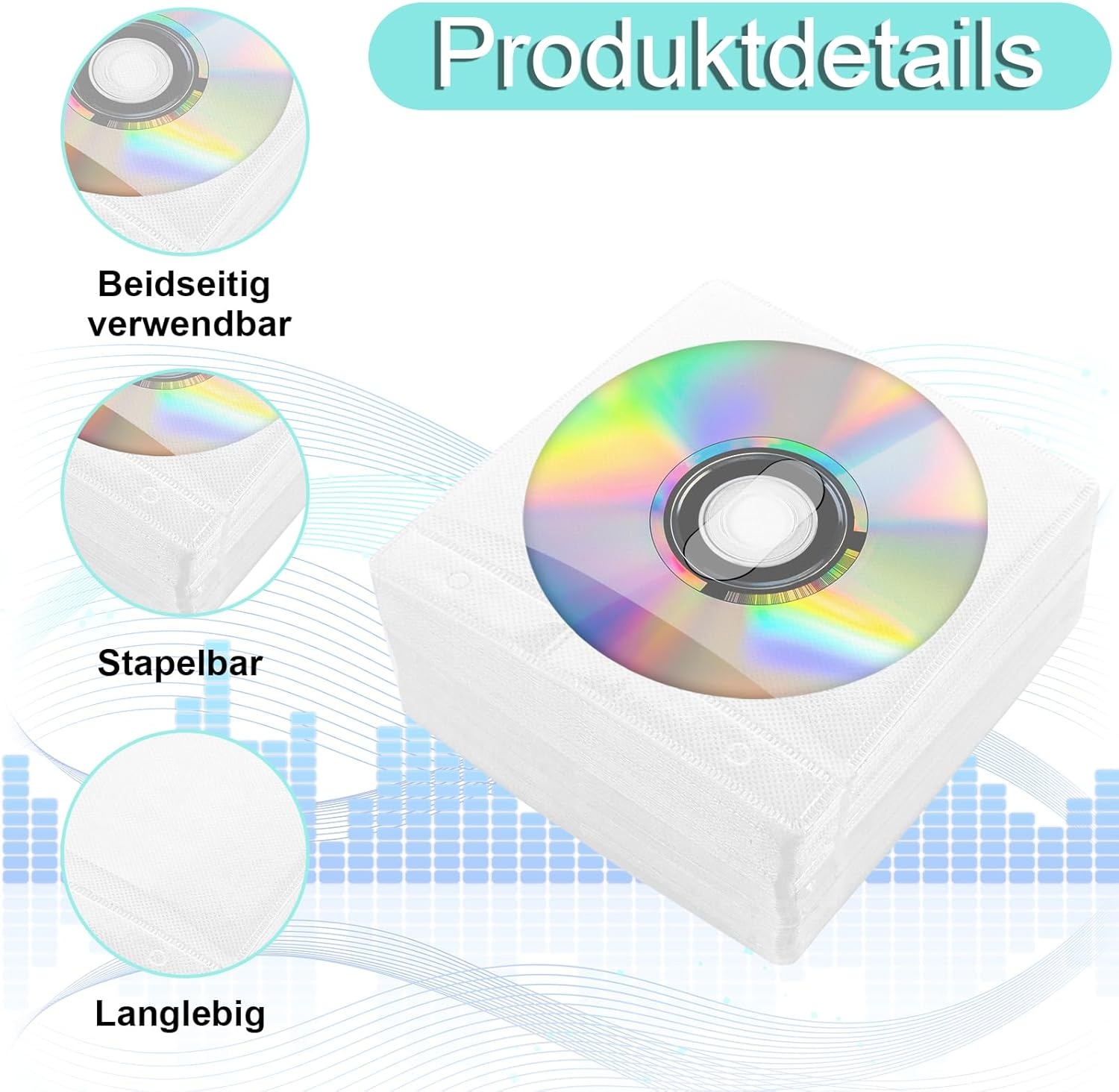 200 Stuks Transparante CD/DVD Hoezen 13 x 14.5 cm Dubbelzijdig voor Opslag