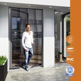 Windhager Insectenbescherming PLUS deurgordijn Easy lamellengordijn vliegengaas individueel in te korten, 120 x 250 cm, antraciet, 04315 - Maat 120 x 250 cm