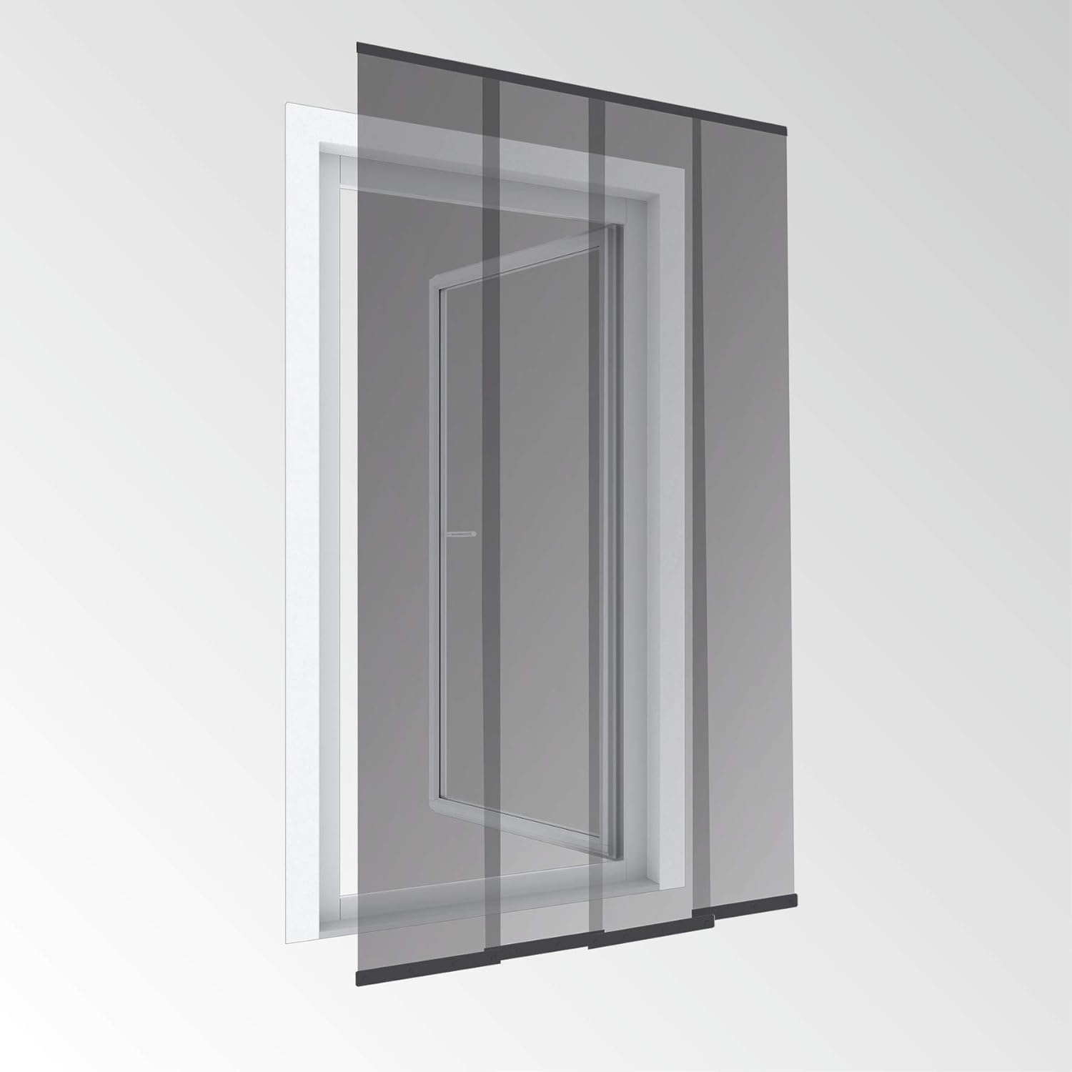 Windhager Insectenbescherming PLUS deurgordijn Easy lamellengordijn vliegengaas individueel in te korten, 120 x 250 cm, antraciet, 04315 - Maat 120 x 250 cm