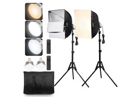 Softbox Set Fotostudio 40cm | 45W LED 3000-6500K | 53% Korting