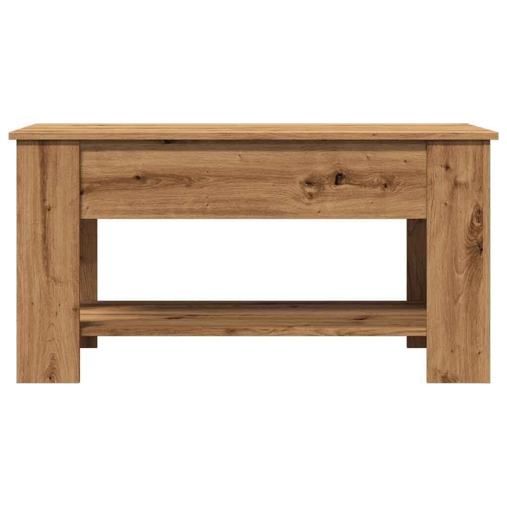 vidaXL Salontafel 101x49x52 cm bewerkt hout artisanaal eikenkleur