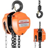VEVOR Manual Drawstring, Capacity 1 T, with Galvanized Chain G80 Upgrade, Lift Height 6 m, Hoist for Cars in Warehouse, Orange
