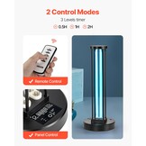 VEVOR UV-desinfectielamp, 36 W, kiemdodende lamp met uv-stralen met ozonreiniger, UVC-licht met timer 30/60/120 minuten en afstandsbediening, voor ruimtes tot 37 m², woonkamer