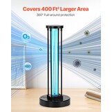 VEVOR UV-desinfectielamp, 36 W, kiemdodende lamp met uv-stralen met ozonreiniger, UVC-licht met timer 30/60/120 minuten en afstandsbediening, voor ruimtes tot 37 m², woonkamer