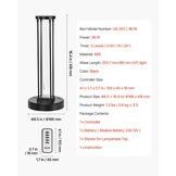 VEVOR UV-desinfectielamp, 36 W, kiemdodende lamp met uv-stralen met ozonreiniger, UVC-licht met timer 30/60/120 minuten en afstandsbediening, voor ruimtes tot 37 m², woonkamer