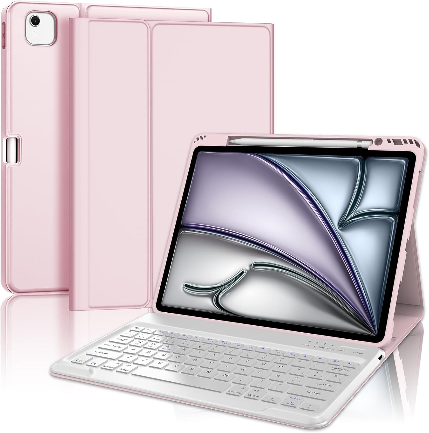 Toetsenbordhoes iPad Air 13-inch (M2) 2024 Lichtroze - 71% Korting