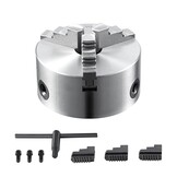 VEVOR 3-Jaw draaibank Chuck, 4", zelfcentrerende draaibank Chuck, 0,08-4 in/2-100 mm klembereik met T-sleutel bevestigingsschroeven omkeerbare kaken, voor draaibank 3D-printer bewerkingscentrum frezen