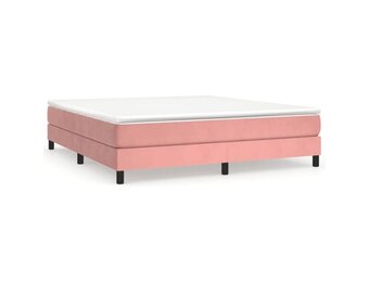 vidaXL Bedframe fluweel roze 160x200 cm