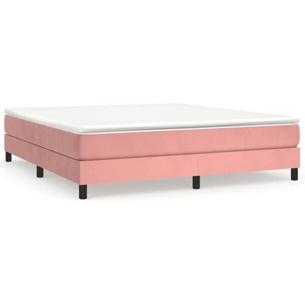 vidaXL Bedframe fluweel roze 160x200 cm