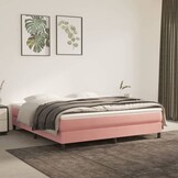 Roze fluwelen bedframe 160x200 cm - 54% korting!