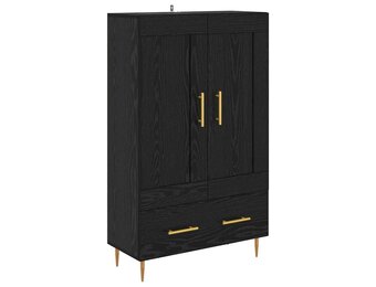 vidaXL Highboard met lade Zwart Eiken 69,5 x 31 x 115 cm Bewerkt hout