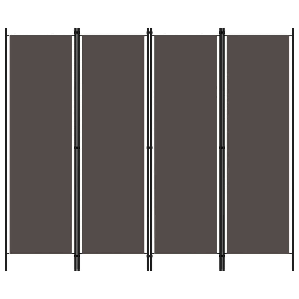 vidaXL Kamerscherm met 4 panelen 200x180 cm antraciet