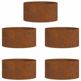 vidaXL Tuinplantbakken Set van 5 - Cortenstaal Bruin 40x40x20cm - 53% Korting