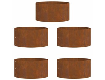 vidaXL Tuinplantbakken 5 pcs Bruin 40 x 40 x 20 cm Cortenstaal