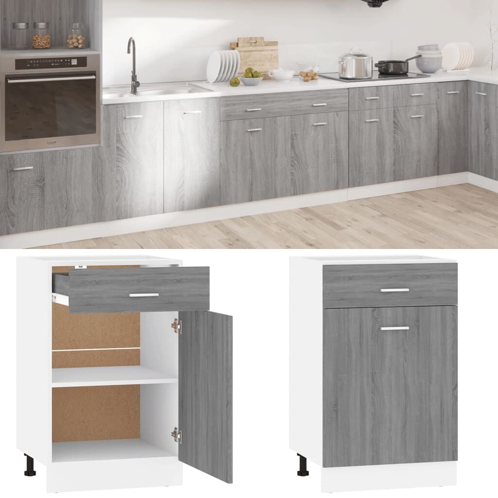 VidaXL Onderkast met Lade Grijs Sonoma 50x46x81,5 cm - 34% Korting