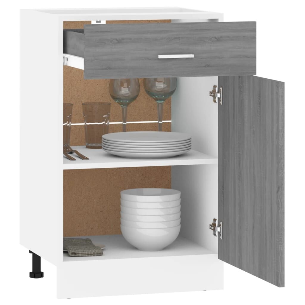 VidaXL Onderkast met Lade Grijs Sonoma 50x46x81,5 cm - 34% Korting