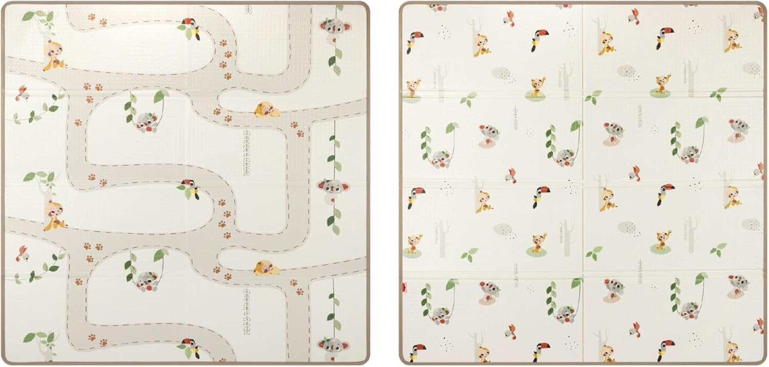 Tiny Love XL Foldable Play Mat Baby, Baby Play Mat, 0+ Months, Double Sided, Lightweight & Foldable Play Mat, 150 x 150cm, Soft & Thick (1cm), Water Resistant, Easy to Clean, Boho Chic