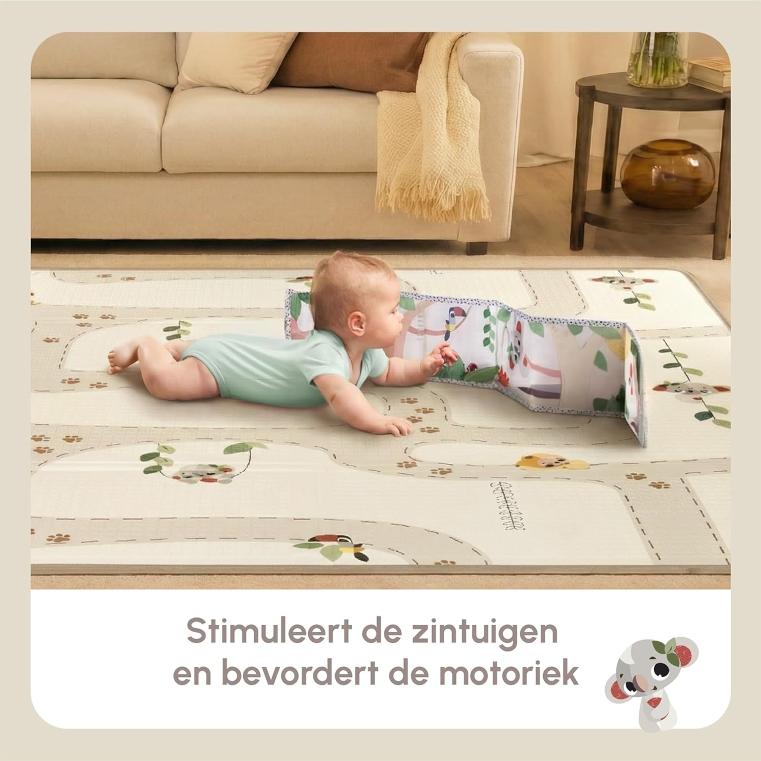 Tiny Love XL Foldable Play Mat Baby, Baby Play Mat, 0+ Months, Double Sided, Lightweight & Foldable Play Mat, 150 x 150cm, Soft & Thick (1cm), Water Resistant, Easy to Clean, Boho Chic